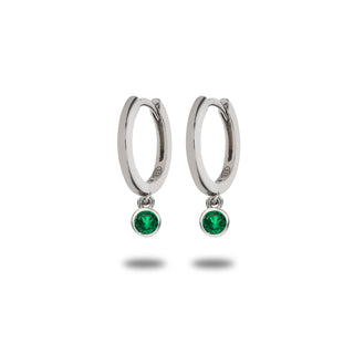 Orecchini Fabiani a cerchio in argento con punto luce pendente - Fabiani Gioiellerie