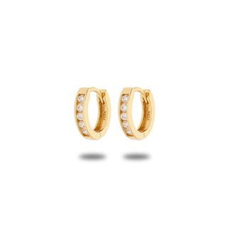 Orecchini Fabiani cerchietto in argento 925 dorato con zirconi - Fabiani Gioiellerie