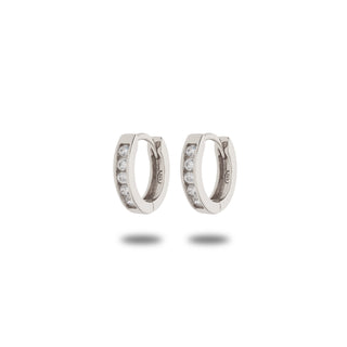 Orecchini Fabiani cerchietto in argento 925 con zirconi - Fabiani Gioiellerie