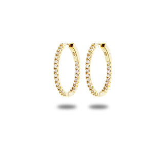 Orecchini Fabiani a cerchio in argento 925 dorato con zirconi - Fabiani Gioiellerie