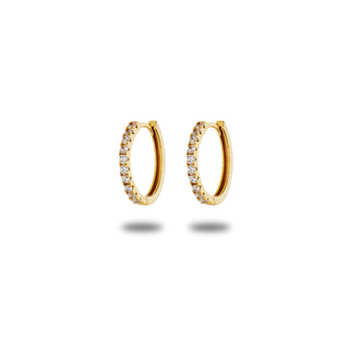 Orecchini Fabiani a cerchio in argento 925 dorato con zirconi - Fabiani Gioiellerie