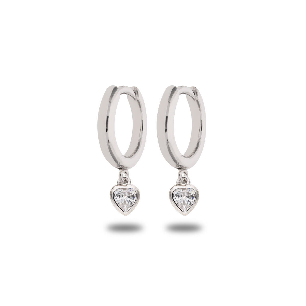SOFIA MILANI Orecchini Pendenti A Cerchio Cuore In Argento 925 Con Zircone - Confezione Regalo - Ipoallergenici