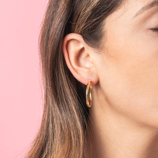 Orecchini Fabiani con canna liscia in argento 925 dorato - Fabiani Gioiellerie