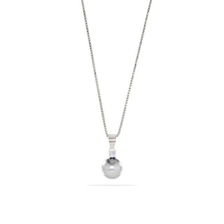 Collana Fabiani con perla grigia in argento 925 e zircone - Fabiani Gioiellerie