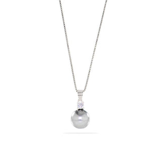 Collana Fabiani con perla grigia in argento 925 e zircone - Fabiani Gioiellerie