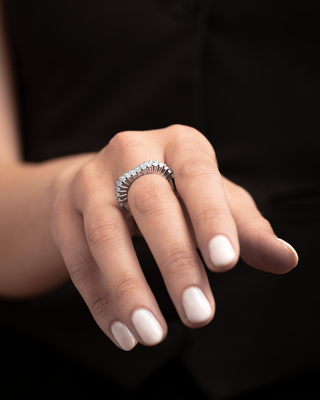 Anello Fabiani a fascia in argento 925 con Zirconi