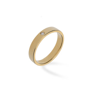 Anello Fede Fabiani in oro giallo 18Kt con diamante 0,03Ct - Fabiani Gioiellerie