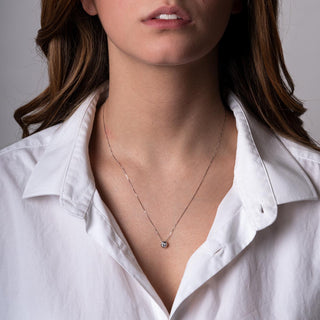 Collana Fabiani punto luce in oro bianco con zircone - Fabiani Gioiellerie