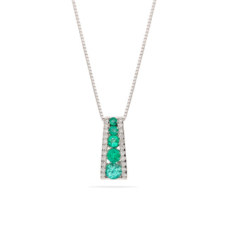 Collana Fabiani con pendente smeraldi e diamanti
