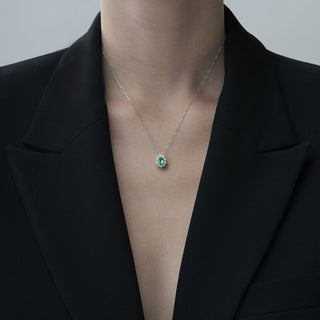 Collana Fabiani in oro bianco con smeraldo e diamanti - Fabiani Gioiellerie