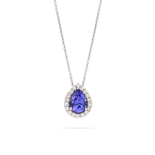 Collana Girocollo Fabiani con Tanzanite a Goccia e Diamanti