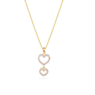 Collana Fabiani con pendente cuori in oro giallo 9Kt - Fabiani Gioiellerie
