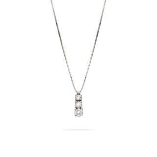 Collana Fabiani Trilogy in Oro Bianco 18Kt con Diamanti 0,15Kt