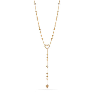 Collana Fabiani rosario in argento 925 dorato con zirconi