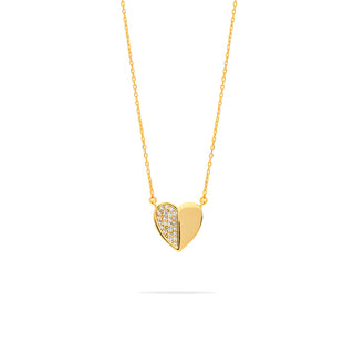 Collana Fabiani in argento 925 dorato con cuore e zirconi
