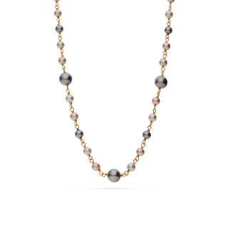 Collana Fabiani in argento 925 dorato con perle multicolori