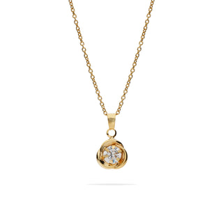 Collana Fabiani in argento con pendente punto luce in oro giallo 9Kt