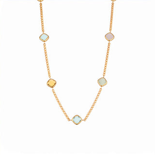 Collana Fabiani in oro giallo con zirconi quadrati