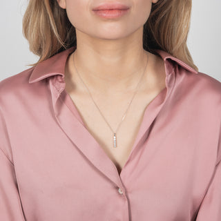 Collana Fabiani in oro bianco 9Kt con pendente di zirconi - Fabiani Gioiellerie