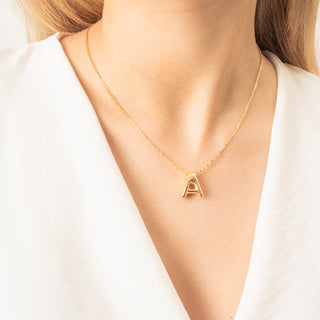 Collana Fabiani con iniziale in oro giallo 14Kt