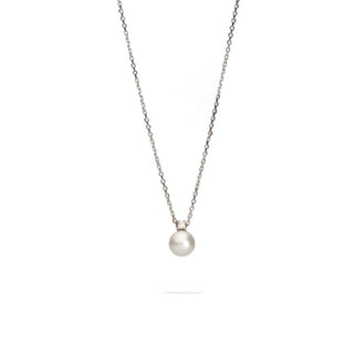 Collana Fabiani in oro bianco con perla e diamante - Fabiani Gioiellerie