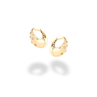 Orecchini Bubble in oro giallo 18Kt con diamanti 0,19Ct