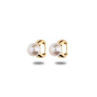 Orecchini Fabiani in argento 925 dorato cerchio con perla