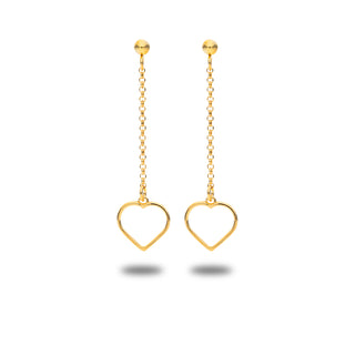 Orecchini Fabiani in argento dorato con cuore pendente