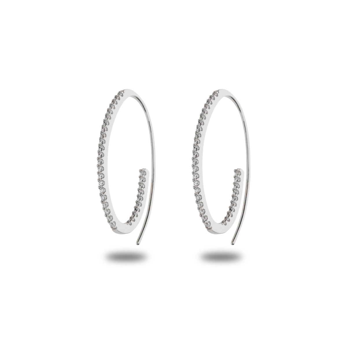 SILVEGO Orecchini A Cerchio Eleanor In Argento 925 Con Zirconi Bianchi - Diametro 18 Mm, Rodiati Effetto Oro Bianco, Senza Nichel, Con Scatola Regalo