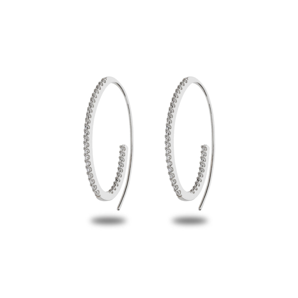 Orecchini in argento 3MM 17MM RHO