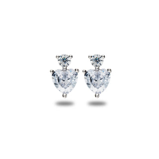 Orecchini Fabiani a Cuore in Argento 925 con Zirconi