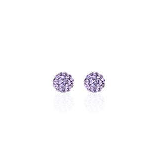 Orecchini Fabiani a sfera in argento 925 con cristal white viola