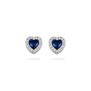 Orecchini Fabiani margherita in argento 925 con zircone blu - Fabiani Gioiellerie