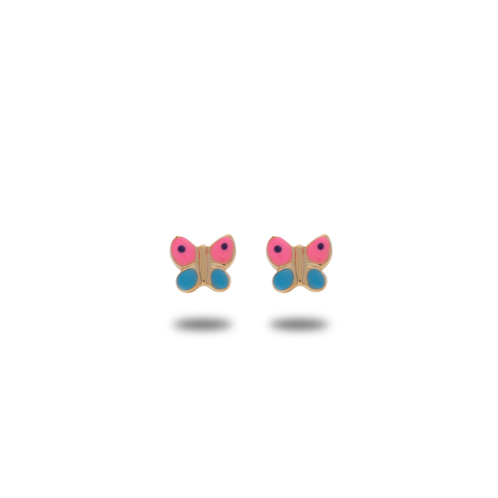 3 pezzi Set di orecchini a forma di farfalla, cuore e fiore in rame e vetro splendidi con 3 pezzi Set di orecchini a forma di farfalla, cuore e fiore in rame e vetro splendidi con