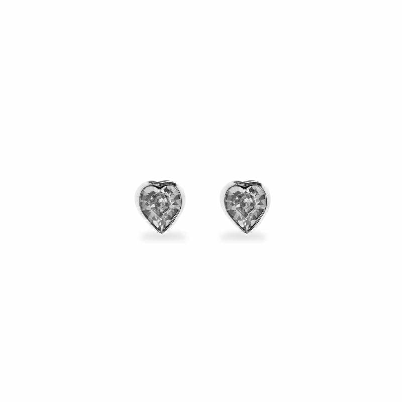 Orecchini Pendenti In Argento 925 Con Zirconi E Cristalli - Forma A Spirale E Cuore