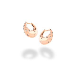 Orecchini Bubble in oro rosa 18Kt con diamanti 0,19Ct