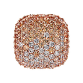 Anello Chevalier Quadrato con Pavé in Cubic Zirconia