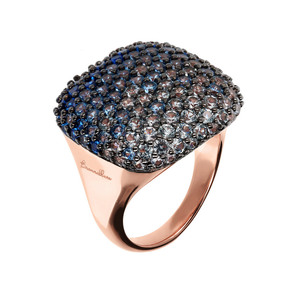 Uloveido Anello Donna Con Zircone Cubico Blu A Forma Di Cuore – Placcato Oro Bianco, Gioiello Per Fidanzamento E Regalo - 2