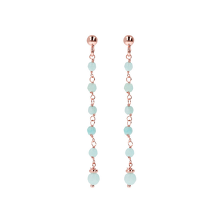 Orecchini Rosario Pendenti a Filo con Pietre Naturali