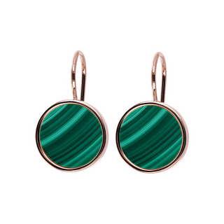 Orecchini Pendenti con Disco in Pietra Naturale