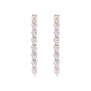 Orecchini Pendenti Lunghi Design Treccia con Cubic Zirconia