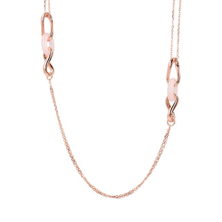 Collana Lunga con Station di Maglie Intrecciate e Pietra Naturale - Fabiani Gioiellerie