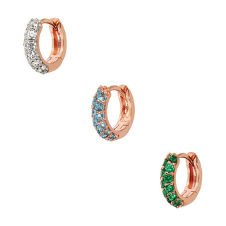 Set di Orecchini a Cerchio con Pav� in Cubic Zirconia