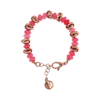 Bracciale con Maglie Intrecciate e Pietre Naturali