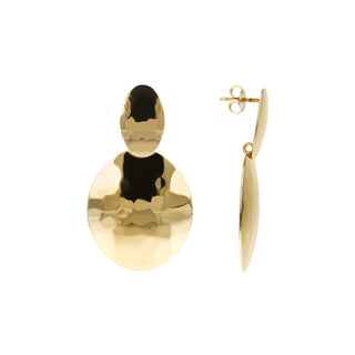 Orecchini Pendenti con Cerchio Piatto Martellato