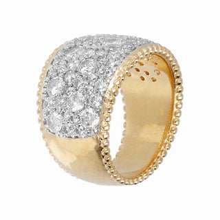 Anello a Fascia Graduato con Pavé in Cubic Zirconia