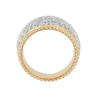 Anello a Fascia Graduato con Pavé in Cubic Zirconia