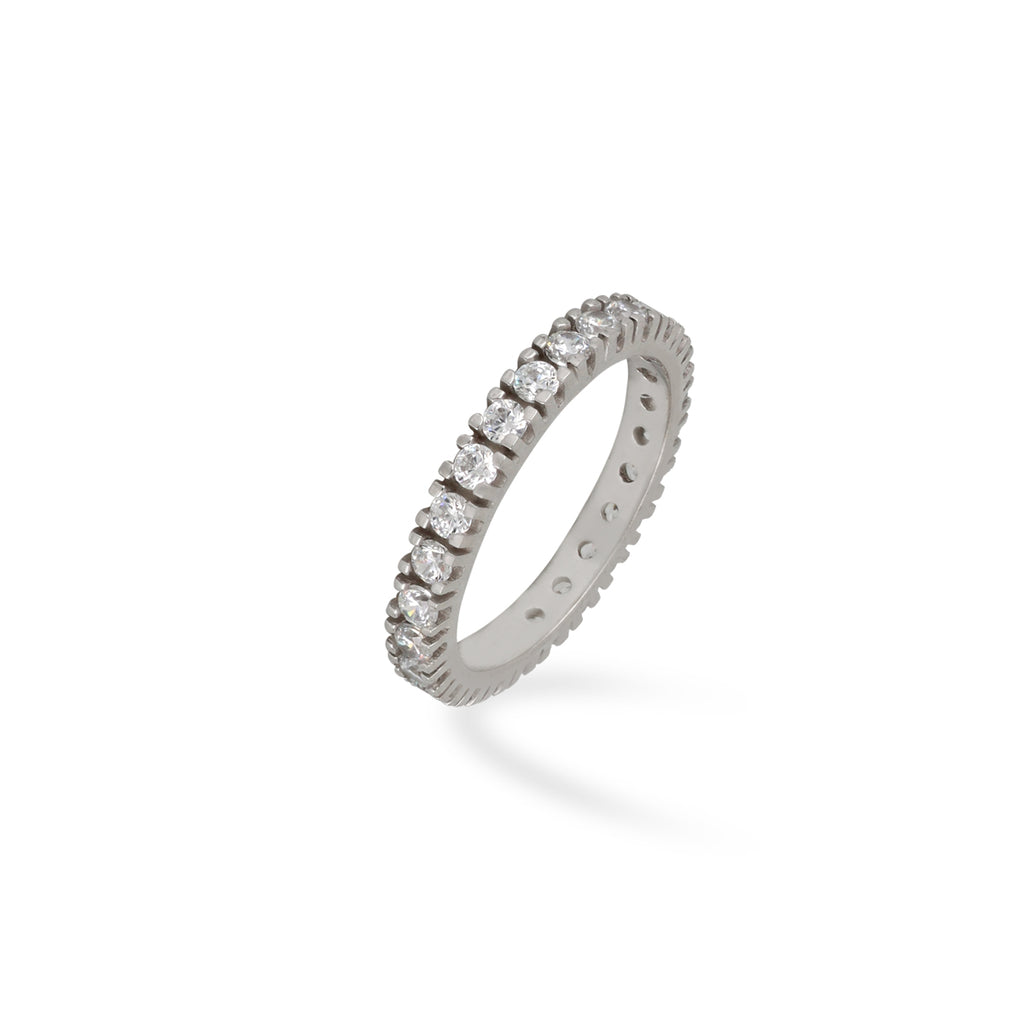 Anello Eternity in Oro Bianco 18Kt con Zirconi CF02385 :: Sorelle Ronco