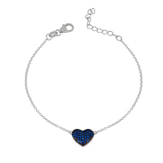 Bracciale Fabiani in argento 925 con cuore e zirconi blu - Fabiani Gioiellerie