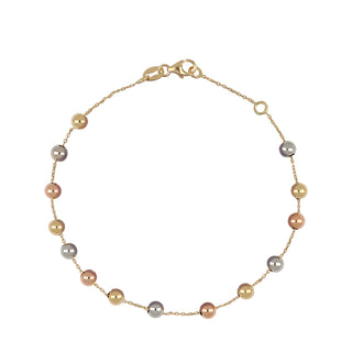 Bracciale Fabiani a sfere in oro giallo, bianco e rosa 18Kt - Fabiani Gioiellerie